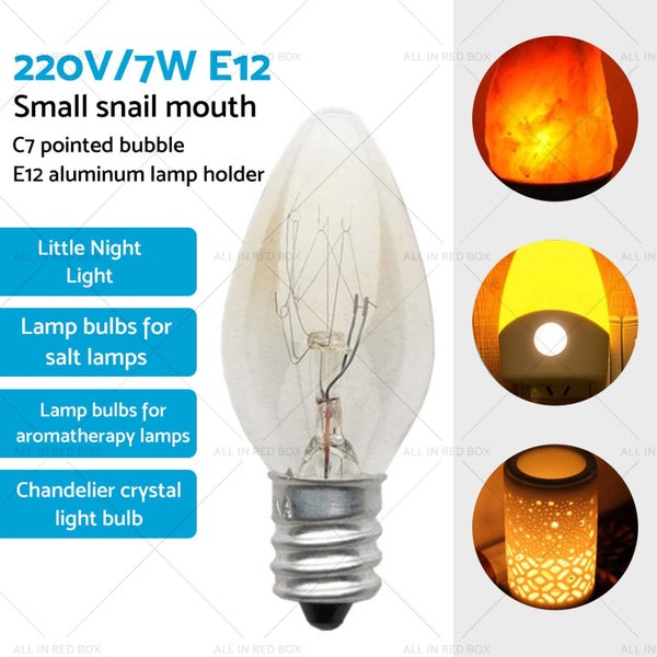 8 PCS 7W 240V E12/E14 Clear Bulbs Night Light Replacement Warm Yellow Light Carousel 6