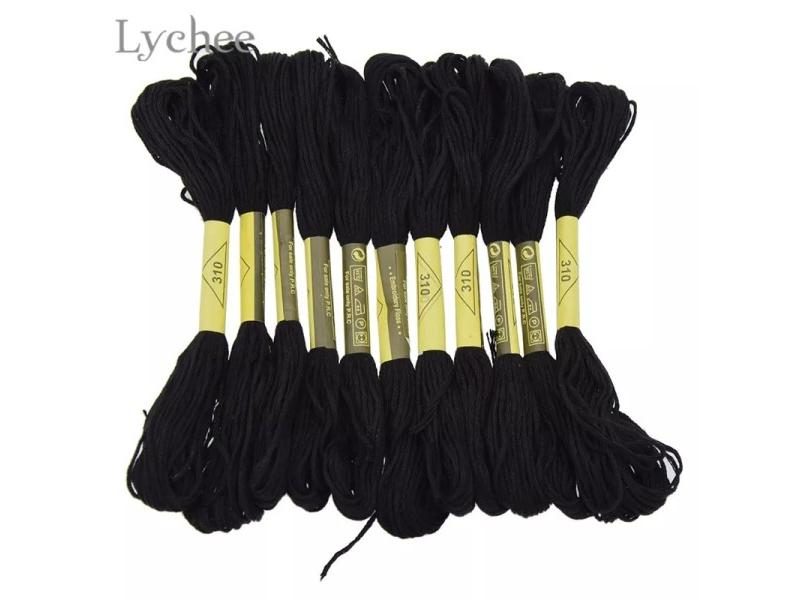 Lychee Life Black Cross Stitch Embroidery Thread DIY Handmade Sewing Craft Carousel 1