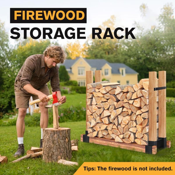 DIY Fireplace Wood Rack Log Bracket Adjustable Carousel 2