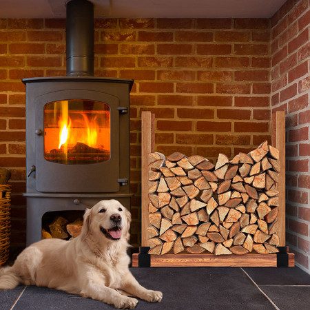 DIY Fireplace Wood Rack Log Bracket Adjustable Carousel 1