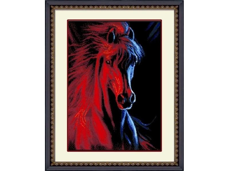 Needlework DIY Cross Stitch Embroidery Kit Set Fire And Ice Horse Animal Carousel 2