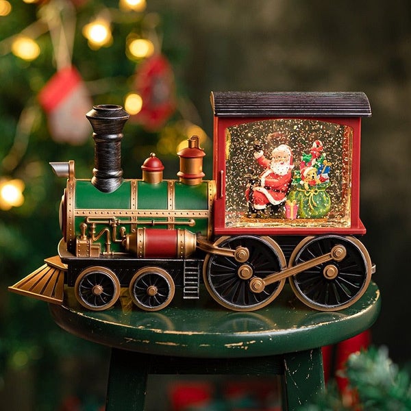 Christmas Gift Christmas Eve Music Box Train Music Box Crystal Ball Ornaments Carousel 6