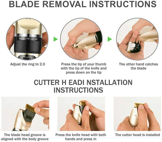 Dog Shaver Clippers Low Noise Rechargeable Cordless Electric Quiet Hair Clipp... Carousel 9