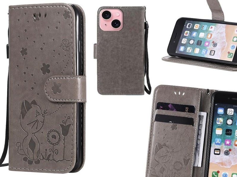 iPhone 15 Case Embossed Wallet Leather Case Carousel 1