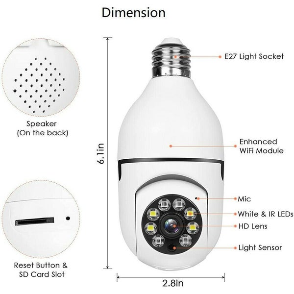 Mini Wireless WiFi Light Bulb Camera Security Camera Carousel 7