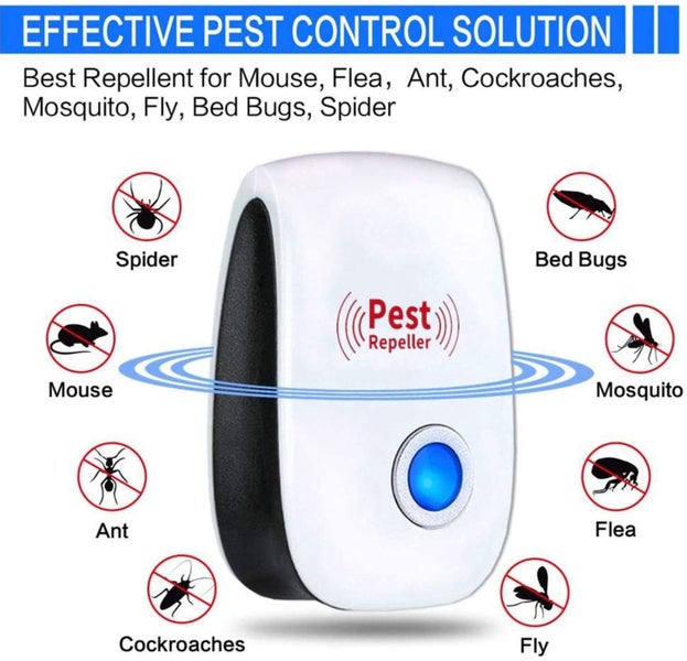 6 Packs Pest Repeller Ultrasonic Electronic Mouse Rat Mosquito Insect Rodent ... Carousel 2