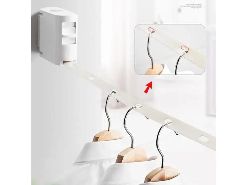 Retractable Clothesline Indoor Outdoor Clothes Drying Rack Rope Tensioner Carousel 2