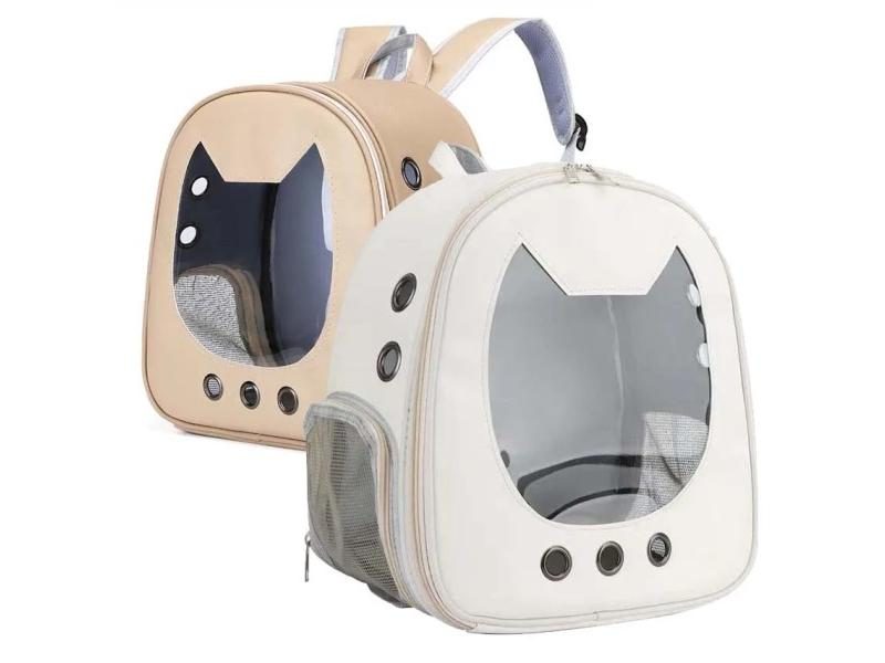 Cat Carrier Bag PU Portable Travel Outdoor Backpack For Cat Small Dogs Carousel 2