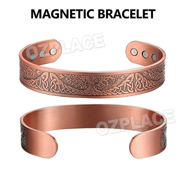 Pure Copper Magnetic Bracelet Arthritis Pain Relief Bangle Healing Therapy Gift Carousel 2