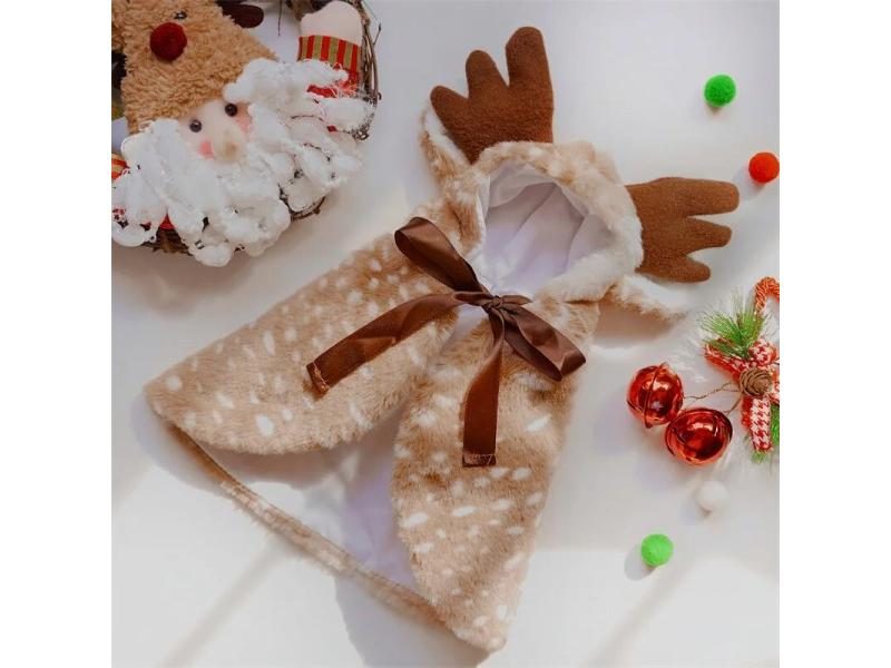 Pet Cat Dog Halloween Elk Cloak Dog Costumes For Small Dogs Christmas Cat Carousel 1