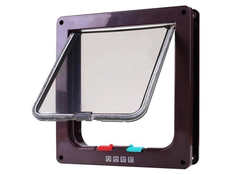 Cat Dog Flap Door With 4 Way Security Lock ABS Plastic Kit Carousel 1