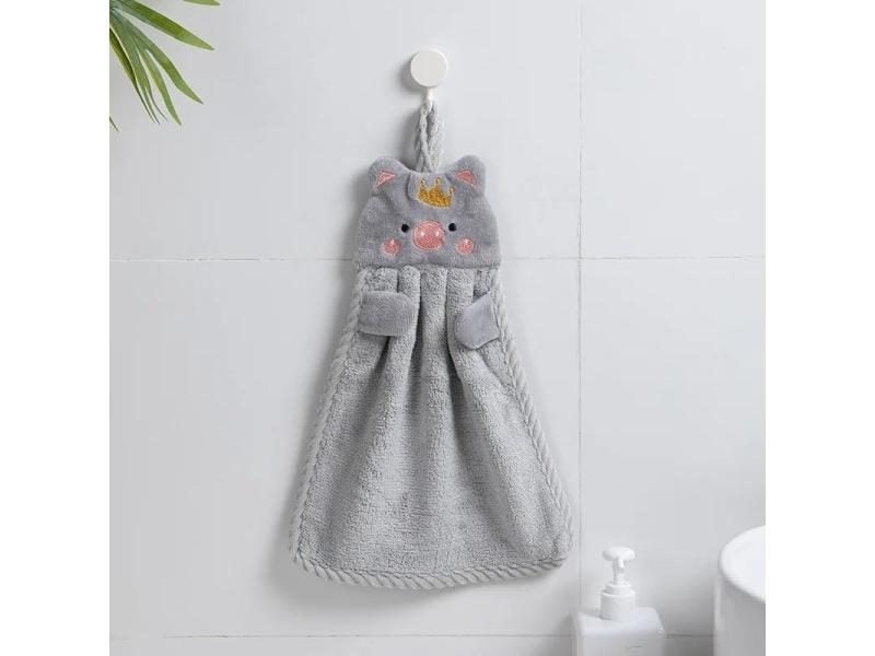 Hangable Kitchen Towel Soft Coral Velvet Korean Cartoon Style Carousel 1