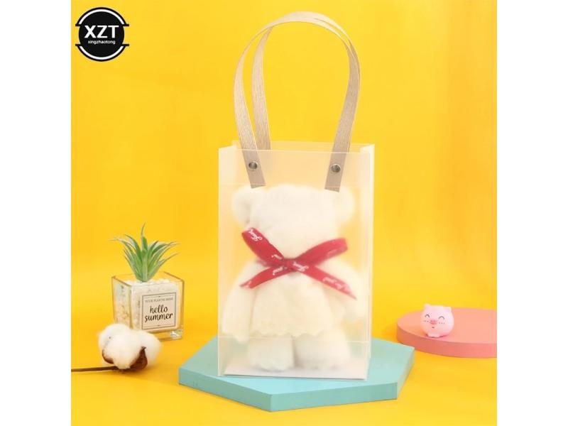 Coral Velvet Fleece Bear Hand Towel 30x30cm With Bag For Gifts Carousel 2