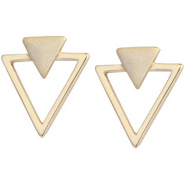 18K Gold Geometric Stud Earrings "Layla" Carousel 1