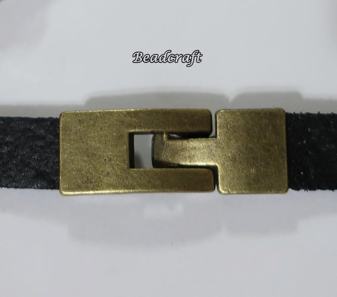 A BRONZE 10mm LEATHER STRAP CLASP Carousel 2
