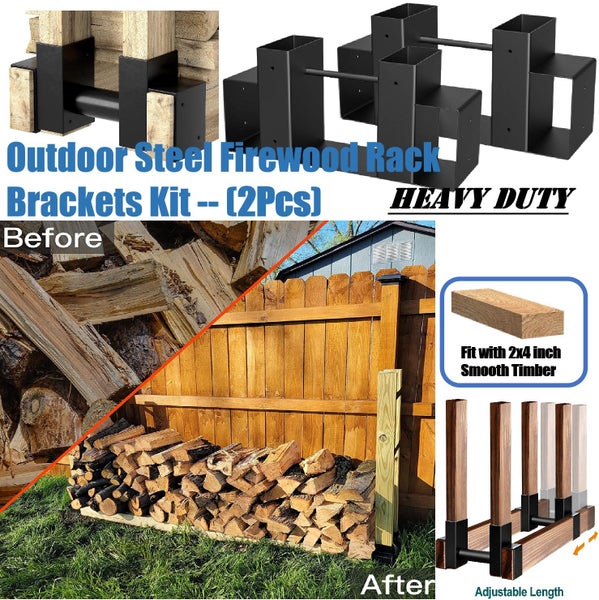 NEW new Firewood Log Rack Brackets Kit Storage Adjustable *Sale NOW* Carousel 1