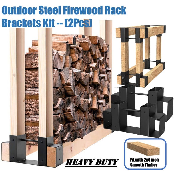 Brand New steel Firewood Storage Rack Fireplace Bracket Kit *Sale NOW* Carousel 1