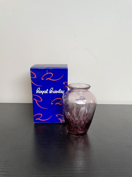 Vintage Royal Brierley hand made art glass plum vase Carousel 1