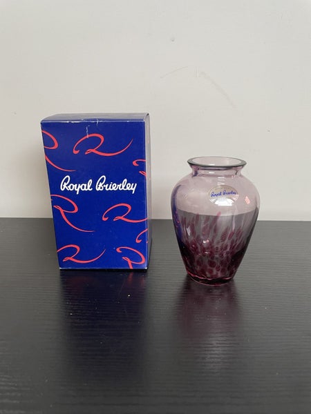 Vintage Royal Brierley hand made art glass plum vase Carousel 2