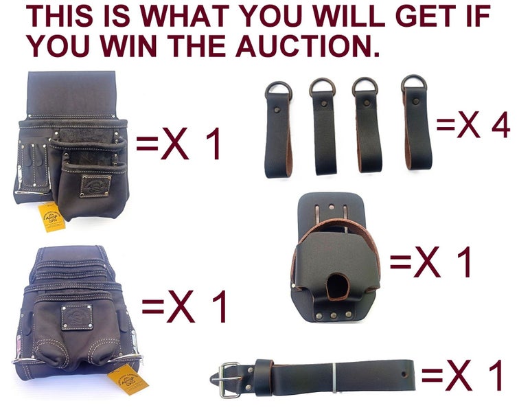 TOOL BELT- BLACK HEAVY DUTY LEATHER SLIDE & SWAP ON BELT FOR 33" TO 45" INCH Carousel 2