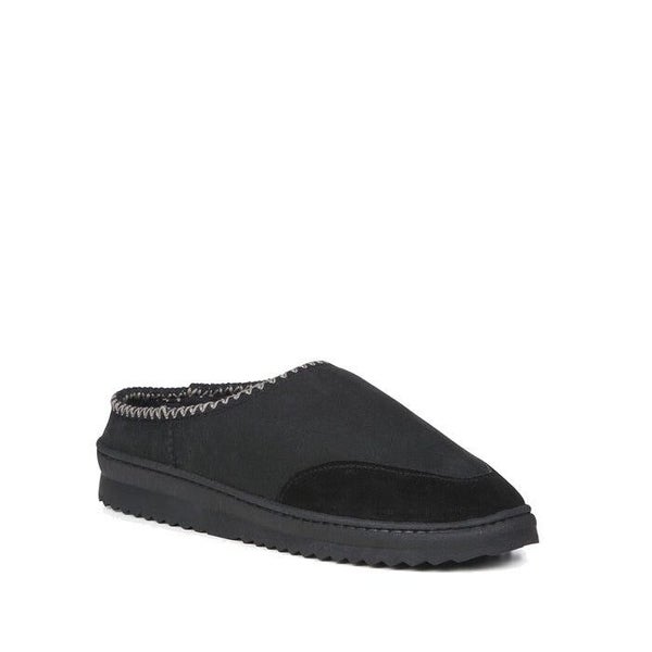 Emu Platinum Outback Scuff Black Sheepskin Slipper Carousel 1