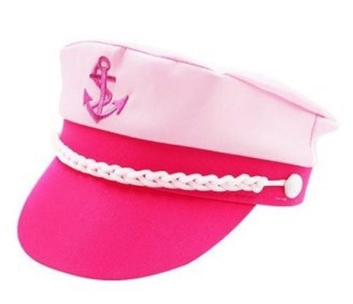 PINK CAPTAIN HAT COSTUME ACCESSORY Carousel 1