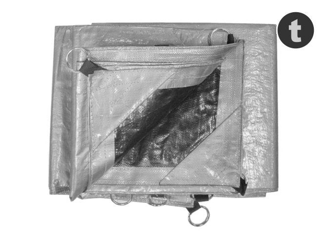 Heavy Duty Tarpaulin with Eyelets 205gsm Silver 3… Carousel 1