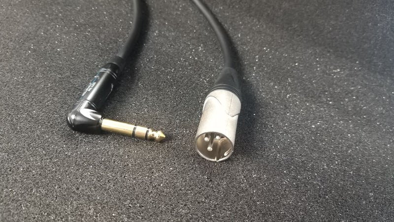 5m Male XLR to 6.35mm/1/4'' Right Angle TRS Stereo Jack Cable (CB-45A) Carousel 1