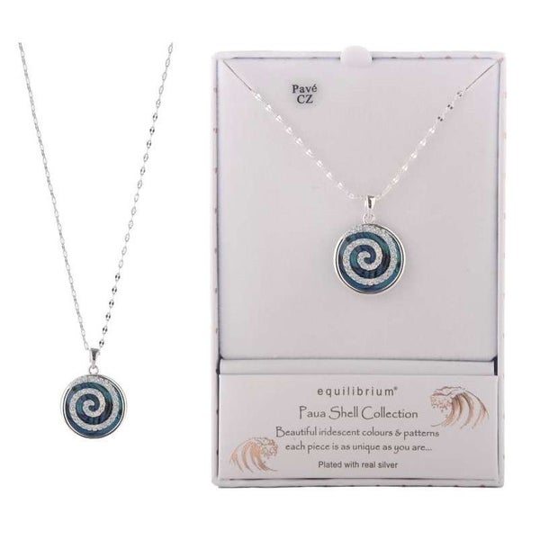 Equilibrium Paua Shell Swirl Necklace Carousel 1