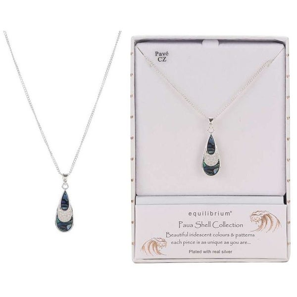 Equilibrium Paua Shell Teardrop Necklace Carousel 1