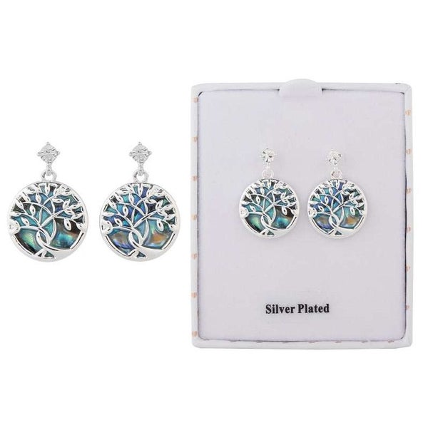 Equilibrium Paua Shell Tree of Life Earrings Carousel 1