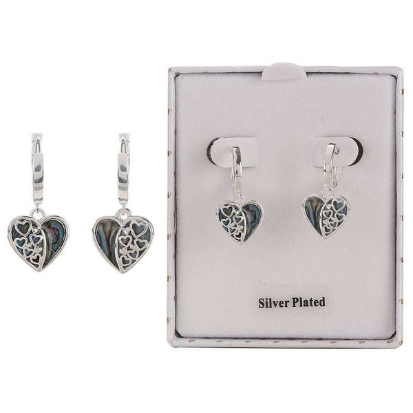 Equilibrium Paua Shell Heart Earrings Carousel 1