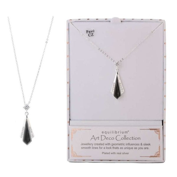 Equilibrium Art Deco Black Kite Necklace Carousel 1