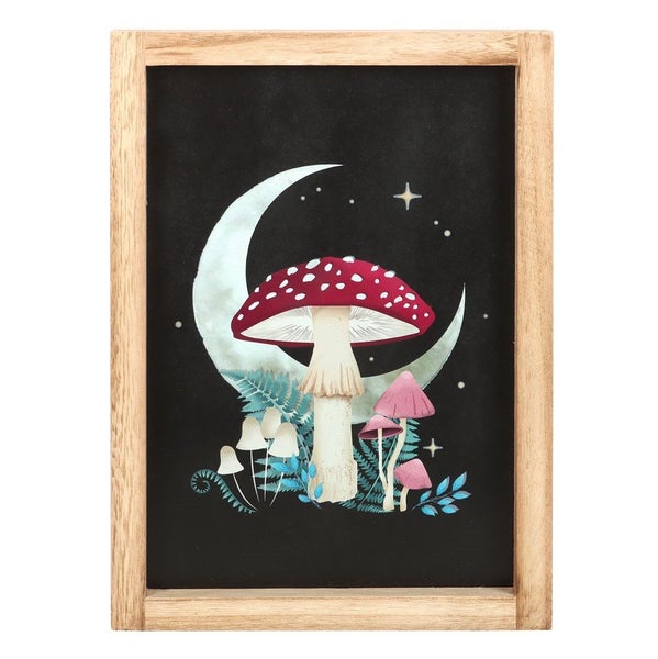 Forest Mushroom Wooden Framed Wall Art Carousel 1