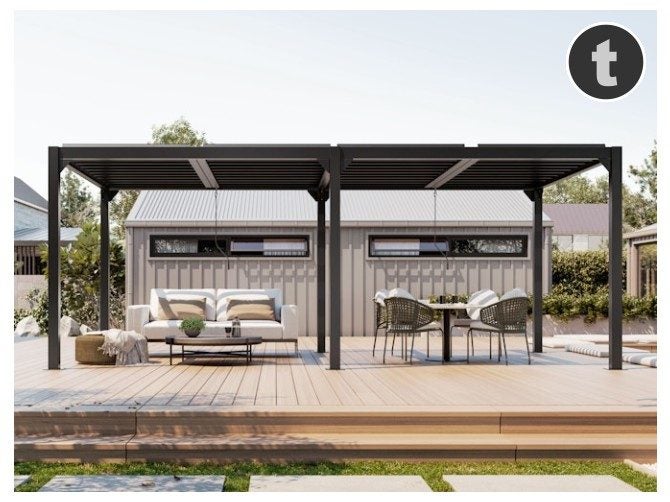 Louvre Roof System 6m x 3m Charcoal Carousel 1