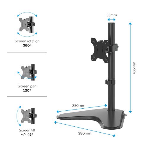 Fellowes Professional Series Freestanding Single Monitor Arm Carousel 1