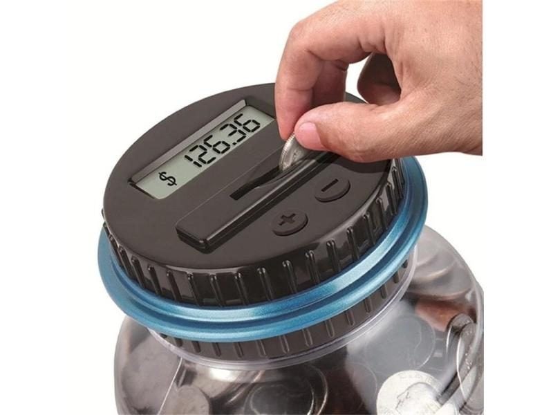 Digital Coin Counting Piggy Bank LCD Coin Counting Jar Money Box Automated Coin Carousel 1