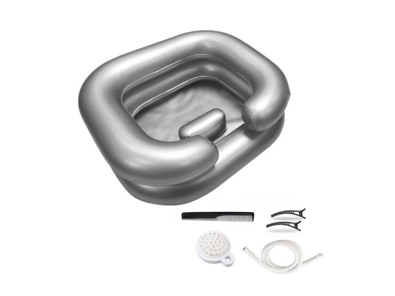 Portable Inflatable Shampoo Basin Bowl Sink for Haircut Dye Hair Wash Grey Carousel 2