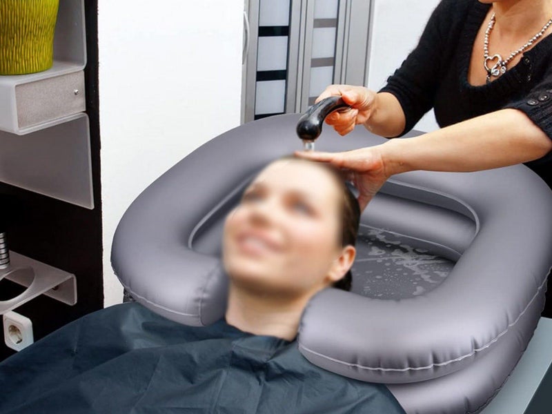 Portable Inflatable Shampoo Basin Bowl Sink for Haircut Dye Hair Wash Grey Carousel 5