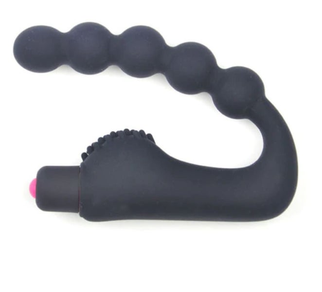 Black Silicone Vibrating Anal Beads Carousel 1