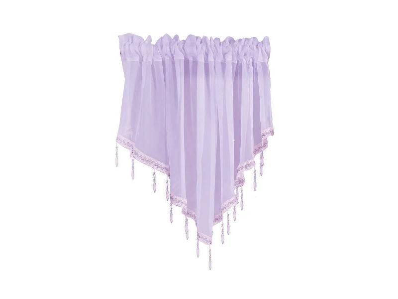 1PC Curtain 130cm Width Rod Pocket Scalloped Curtain Valance Sheer Lace Panels Carousel 1