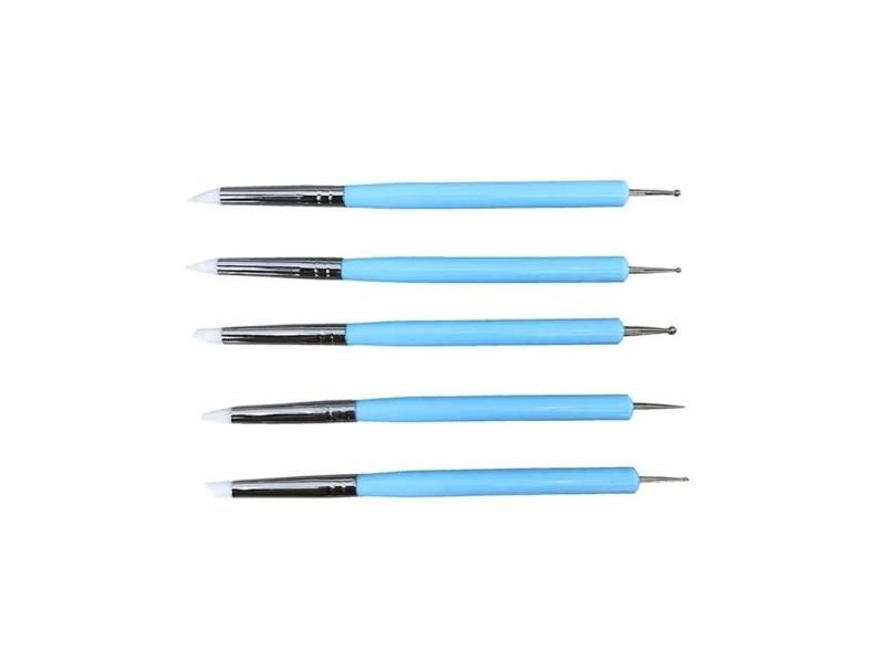 5Pcs 2 Way Polymer Clay Sculpture Tool Pottery Clay Ball Stylus Tools DIY Nail Carousel 1