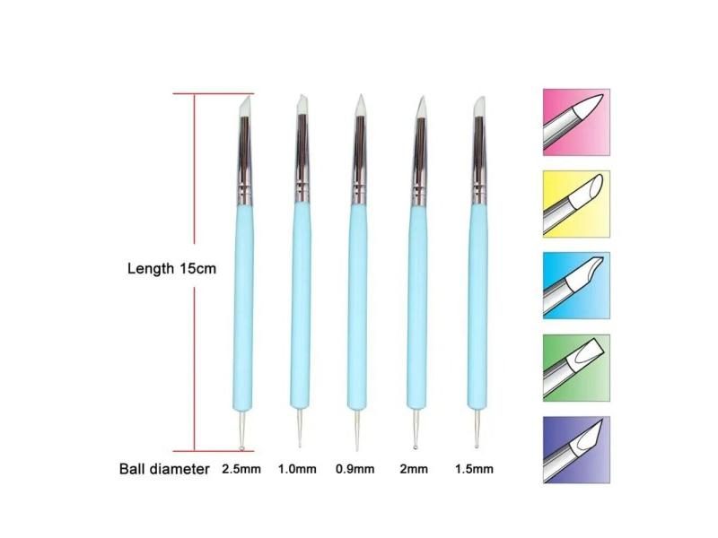 5Pcs 2 Way Polymer Clay Sculpture Tool Pottery Clay Ball Stylus Tools DIY Nail Carousel 2