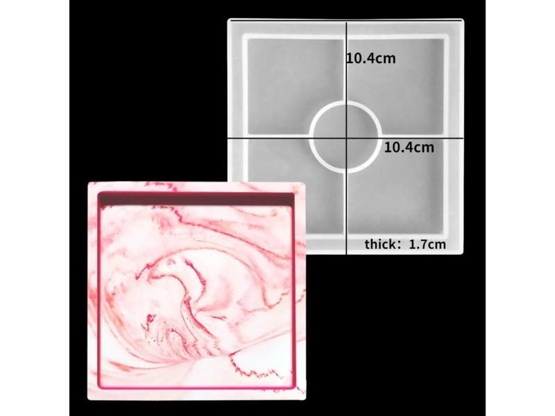 Tray Silicone Mold Diy Crystal Square Round Hexagon Coaster Silicone Mold Plate Carousel 1