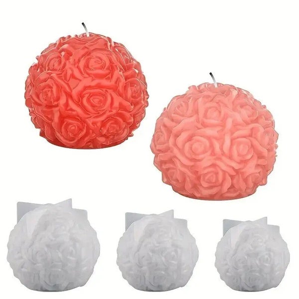 3D Rose Ball Candle Resin Silicone Mold Valentine's Day Casting Mold Creative Carousel 2