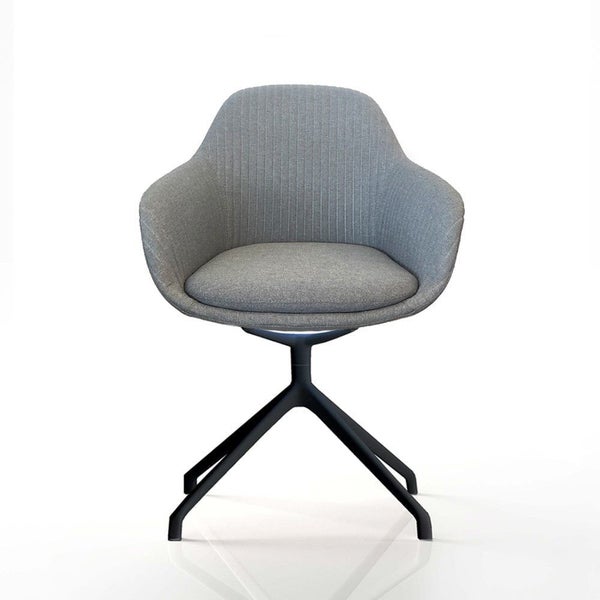 Ava Chair with Black Iron Base - Grey Fabric Carousel 1