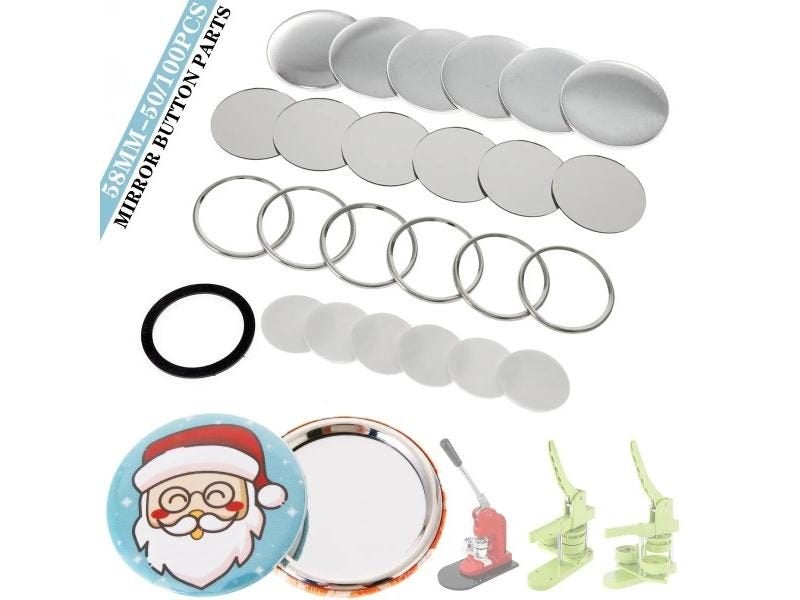 Blank Mirror Badge Button Maker Parts 58MM Badge Press Making Machine Supplies Carousel 1