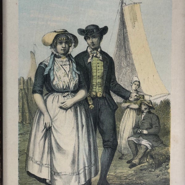 Dutch Traditional Costume Lithograph - 1875 (17131) Carousel 2