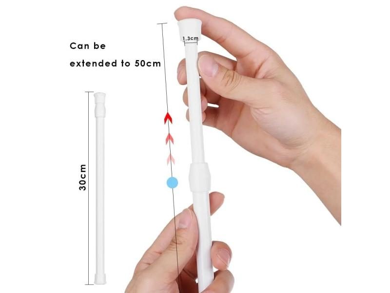 Adjustable Loaded Hanger Spring Load Durable Bathroom Product Hanging Rods Carousel 2