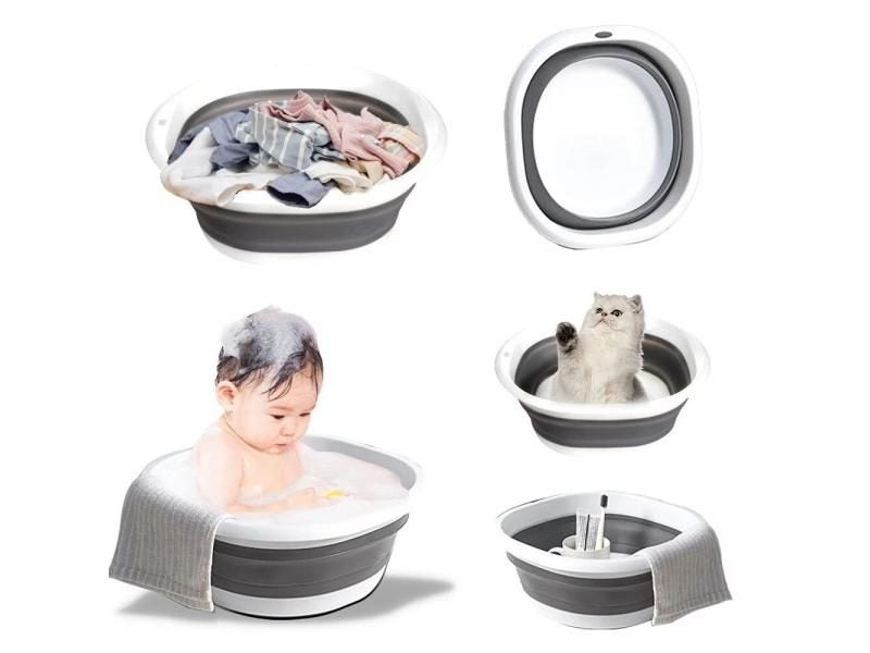 Plastic Foldable Wash Basin Portable Bathtub Folding Eco-friendly Kid Shower Carousel 2